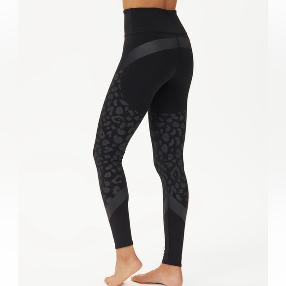 BSP Black Leopard Contour High-Waist Leggings - Women SZ L - Picture 2 of 12